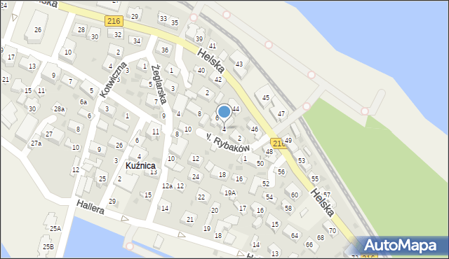 Kuźnica, Plac Rybaków, 4, mapa Kuźnica