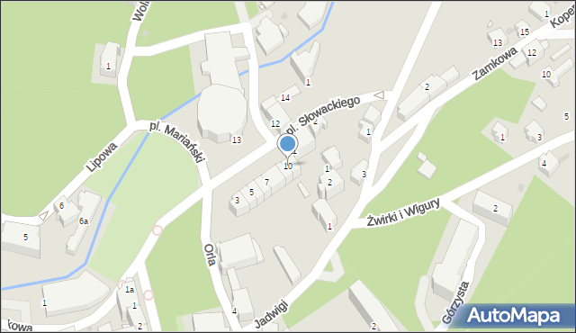 Lądek-Zdrój, Plac Słowackiego Juliusza, 10, mapa Lądek-Zdrój