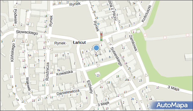 Łańcut, Plac Króla Jana III Sobieskiego, 5a, mapa Łańcut