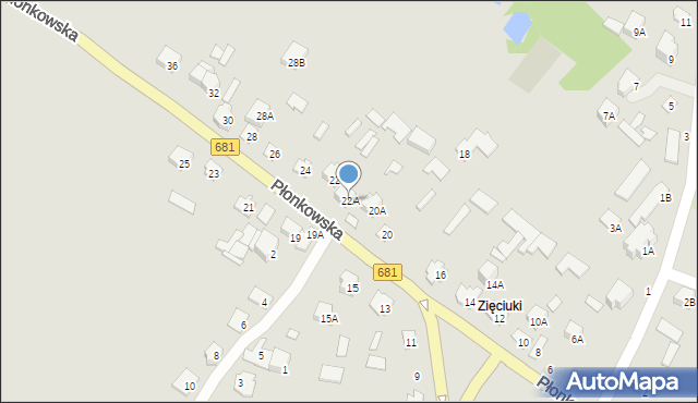 Łapy, Płonkowska, 22A, mapa Łapy