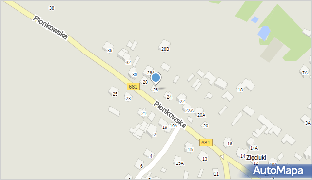 Łapy, Płonkowska, 26, mapa Łapy