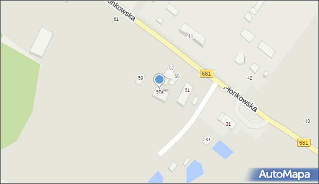 Łapy, Płonkowska, 57a, mapa Łapy