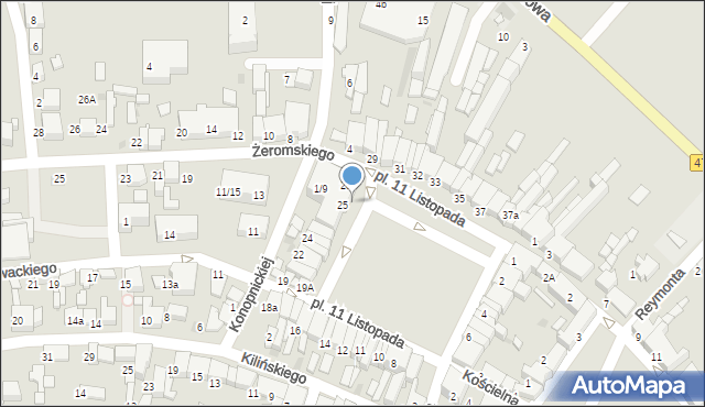 Łask, Plac 11 Listopada, 24-27, mapa Łask