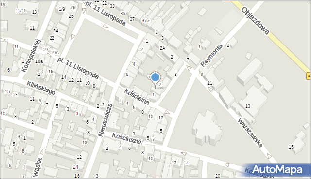 Łask, Plac Dąbrowskiego Jarosława, gen., 1a, mapa Łask