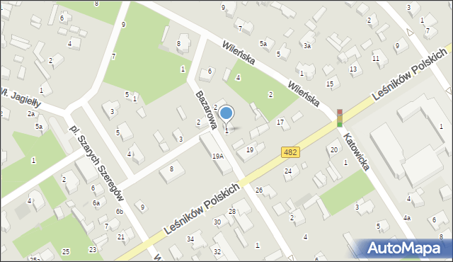 Łask, Plac Szarych Szeregów, 1, mapa Łask