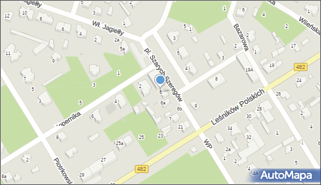 Łask, Plac Szarych Szeregów, 6, mapa Łask
