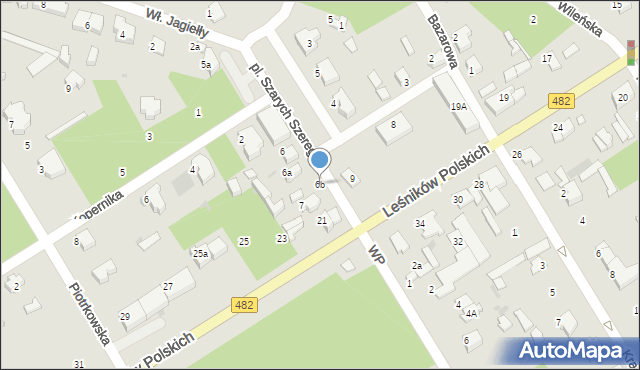 Łask, Plac Szarych Szeregów, 6b, mapa Łask