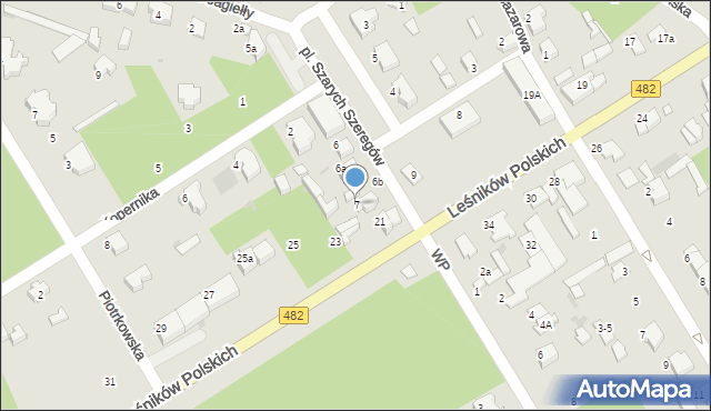 Łask, Plac Szarych Szeregów, 7, mapa Łask