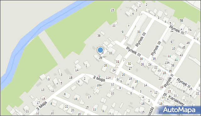 Łęczna, Plac Kanałowy, 28, mapa Łęczna