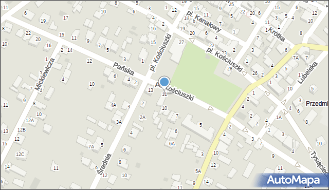 Łęczna, Plac Kościuszki Tadeusza, gen., 11, mapa Łęczna