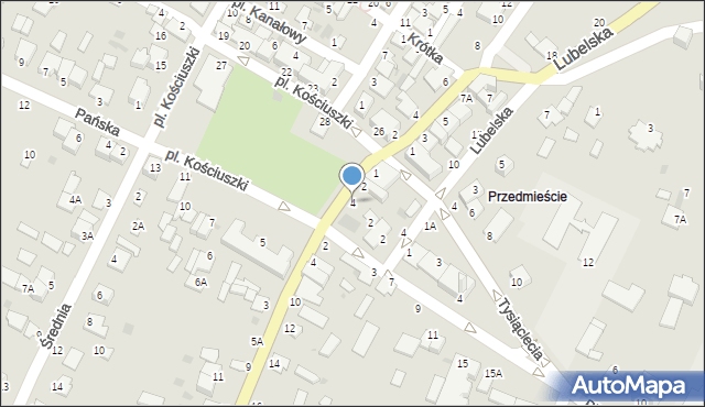 Łęczna, Plac Kościuszki Tadeusza, gen., 4, mapa Łęczna