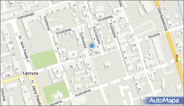 Łęczyca, Plac Kościuszki Tadeusza, gen., 16, mapa Łęczyca