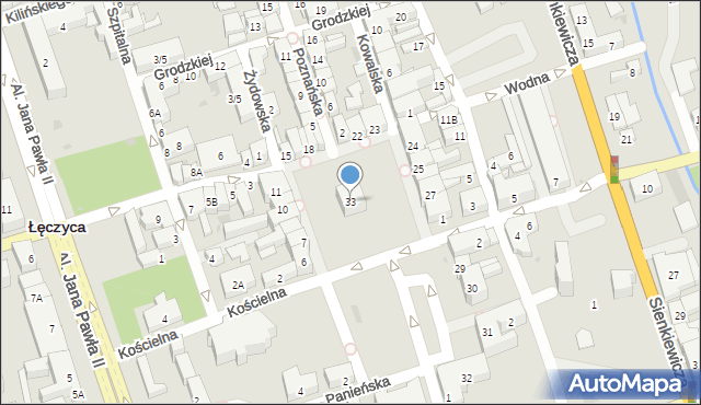 Łęczyca, Plac Kościuszki Tadeusza, gen., 33, mapa Łęczyca