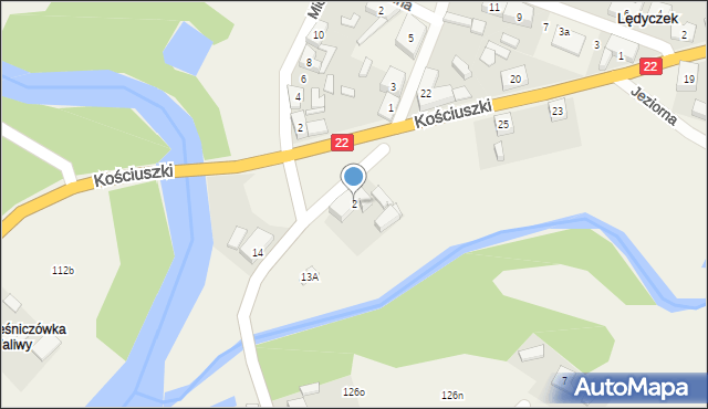 Lędyczek, Plac Wolności, 2, mapa Lędyczek