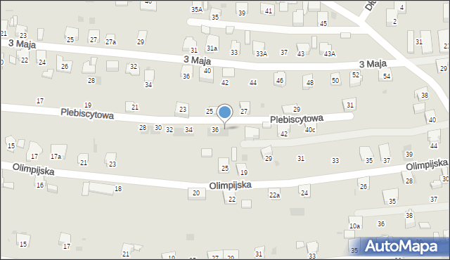 Lędziny, Plebiscytowa, 38, mapa Lędziny