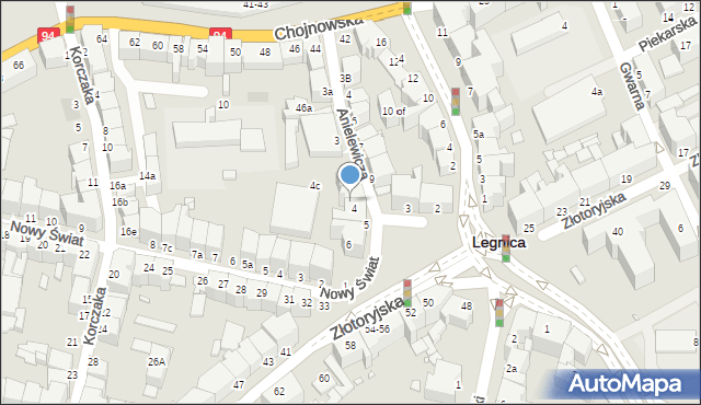 Legnica, Plac Wolności, 4a, mapa Legnicy