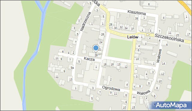 Lelów, Plac Partyzantów, 19, mapa Lelów