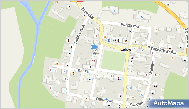 Lelów, Plac Partyzantów, 24, mapa Lelów