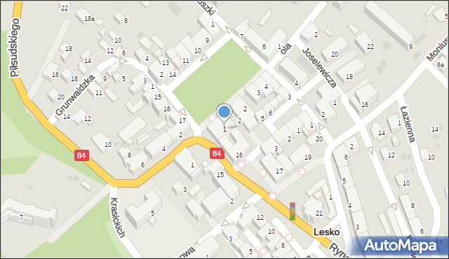 Lesko, Plac Konstytucji 3 Maja, 1, mapa Lesko