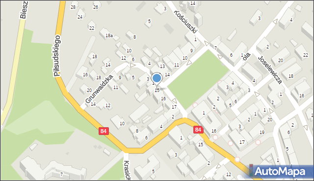 Lesko, Plac Konstytucji 3 Maja, 15, mapa Lesko