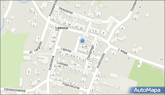 Leśnica, Plac Narutowicza Gabriela, 4, mapa Leśnica
