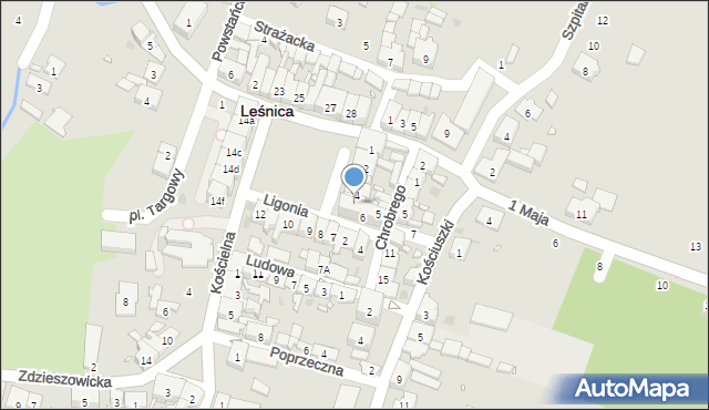 Leśnica, Plac Narutowicza Gabriela, 5, mapa Leśnica