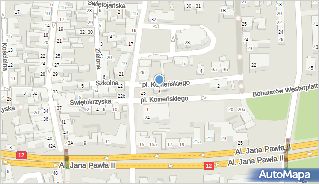 Leszno, Plac Komeńskiego Jana Amosa, 6, mapa Leszno