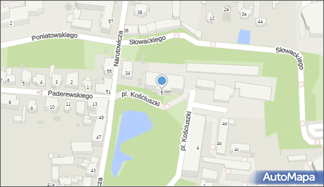 Leszno, Plac Kościuszki Tadeusza, gen., 5, mapa Leszno