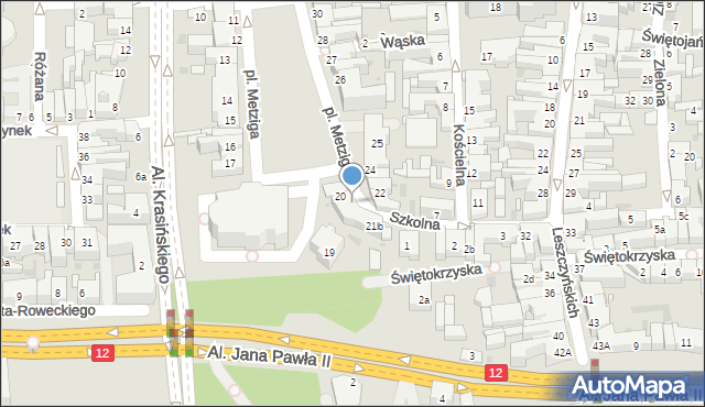 Leszno, Plac Metziga Jana, 21a, mapa Leszno