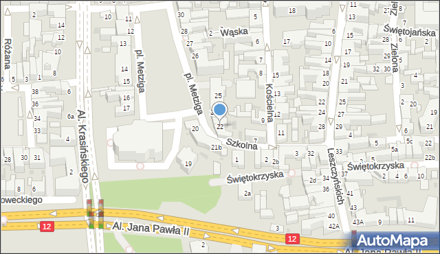 Leszno, Plac Metziga Jana, 22, mapa Leszno