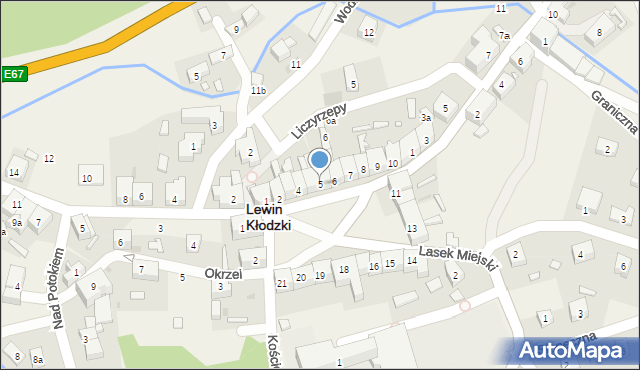 Lewin Kłodzki, Plac Kościuszki Tadeusza, gen., 5, mapa Lewin Kłodzki