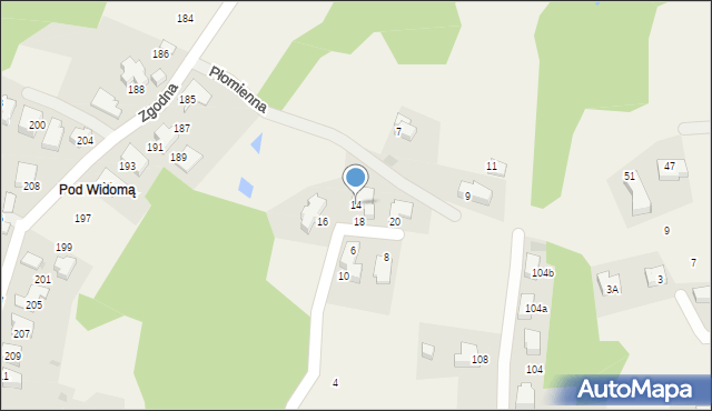 Libertów, Płomienna, 14, mapa Libertów