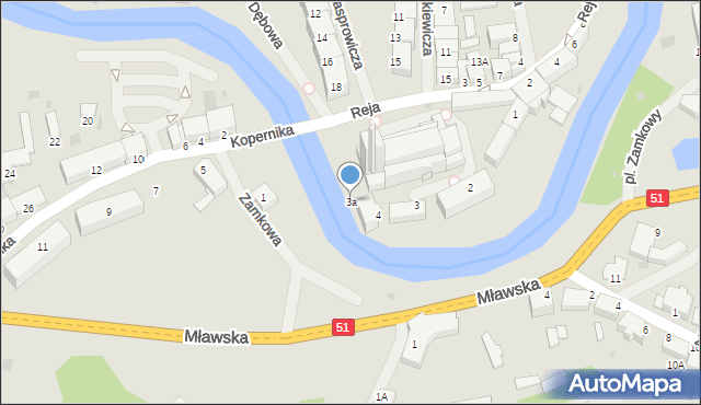 Lidzbark Warmiński, Plac Kościelny, 3a, mapa Lidzbark Warmiński