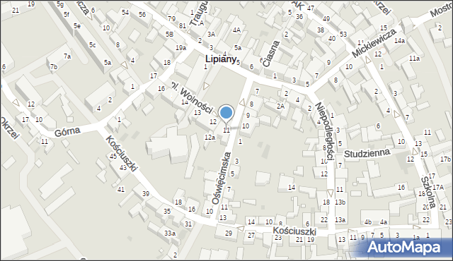 Lipiany, Plac Wolności, 11, mapa Lipiany