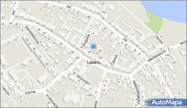 Lipiany, Plac Wolności, 3B, mapa Lipiany
