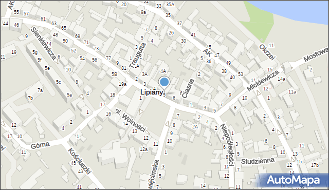 Lipiany, Plac Wolności, 5, mapa Lipiany