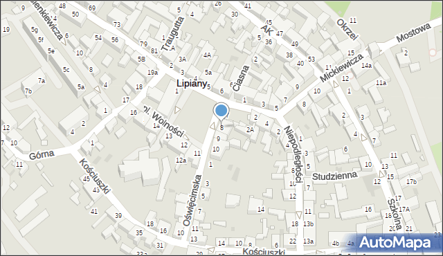 Lipiany, Plac Wolności, 8, mapa Lipiany