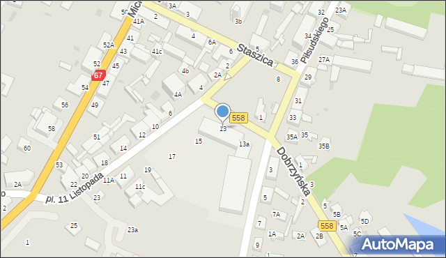 Lipno, Plac 11 Listopada, 13, mapa Lipno
