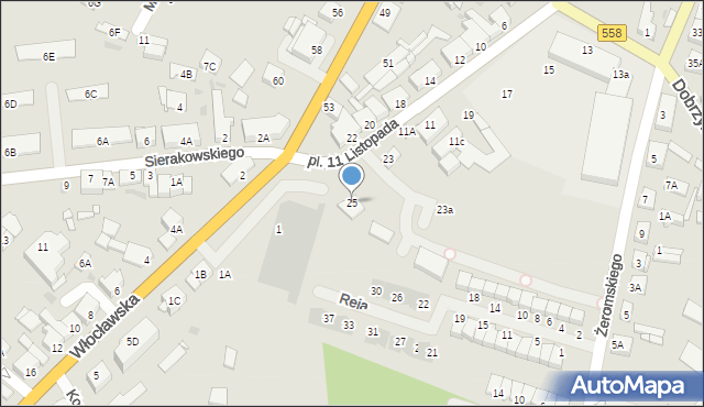 Lipno, Plac 11 Listopada, 25, mapa Lipno