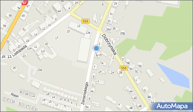 Lipno, Plac 11 Listopada, 5, mapa Lipno