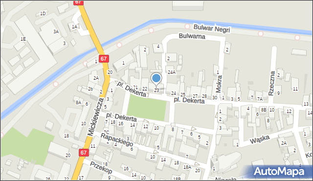 Lipno, Plac Dekerta, 23, mapa Lipno