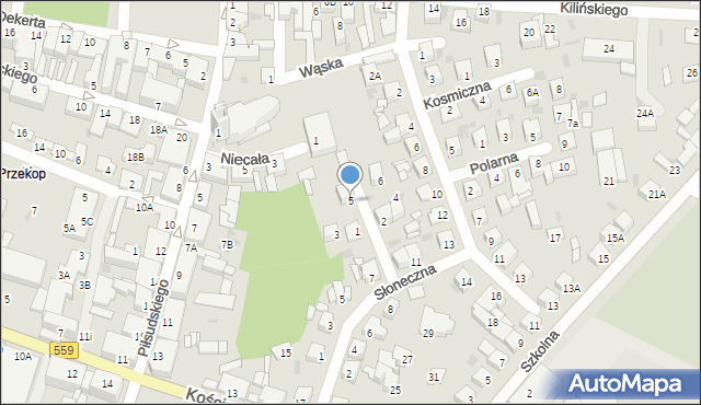 Lipno, Planetarna, 5, mapa Lipno