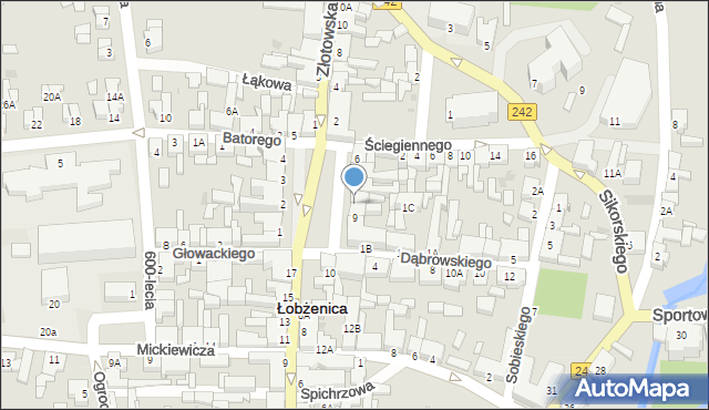 Łobżenica, Plac Zwycięstwa, 8, mapa Łobżenica