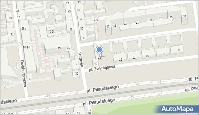 Łódź, Plac Zwycięstwa, 13, mapa Łodzi