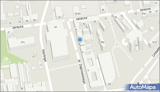 Łódź, Plac Dąbrowskiego Henryka, gen., 3, mapa Łodzi