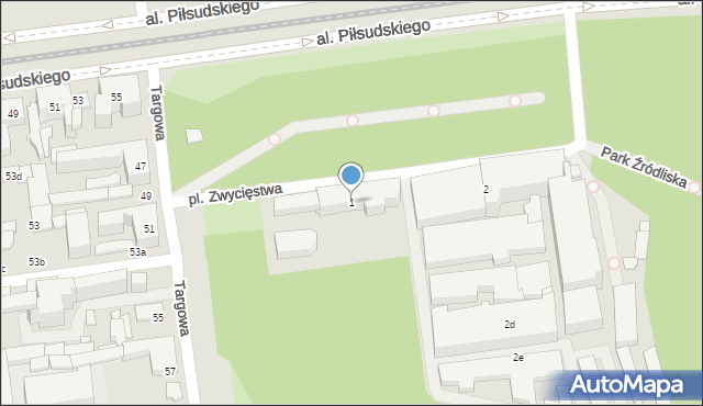 Łódź, Plac Zwycięstwa, 1, mapa Łodzi