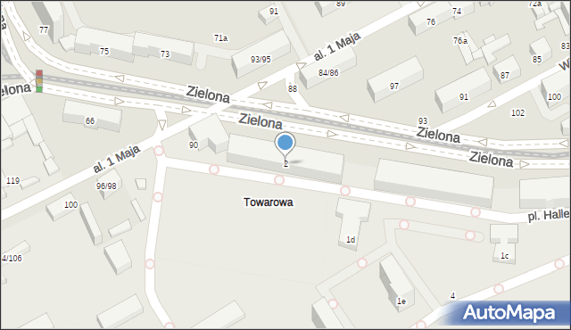 Łódź, Plac Hallera Józefa, gen., 2, mapa Łodzi