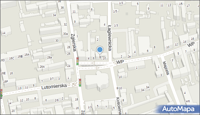 Łódź, Plac Kościelny, 8, mapa Łodzi
