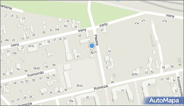 Łódź, Płaska, 5a, mapa Łodzi