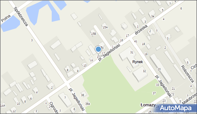 Łomazy, Plac Jagielloński, 12, mapa Łomazy